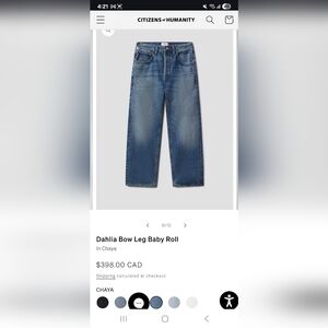 Citizens Of Humanity Dahlia Bow Leg Baby Roll Jeans 28 Chaya cropped barrel